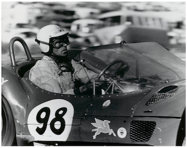 Old picture of Carroll Shelby in a race car