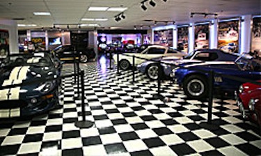 Cars inside the Carroll Shelby Museum