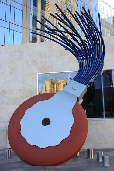 Sculpture of giant typewriter eraser